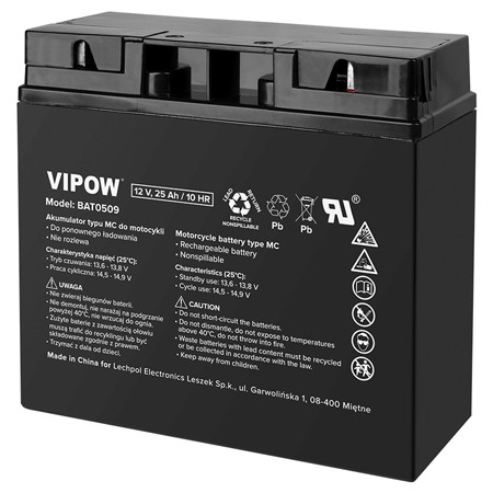 Acumulator 12v 25ah / 10hr vipow                                                                                                                                                                                                                          