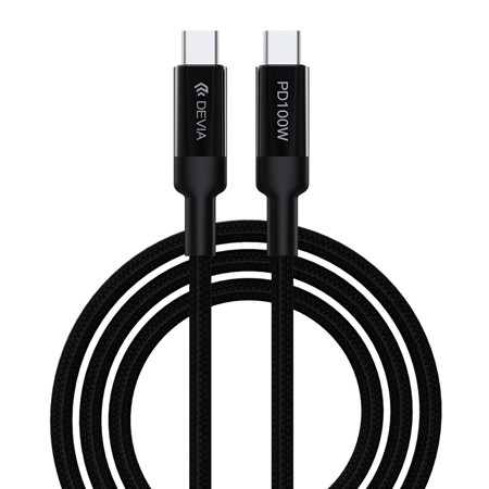 Cablu usb-c - usb-c 100w 1.5m - negru                                                                                                                                                                                                                     