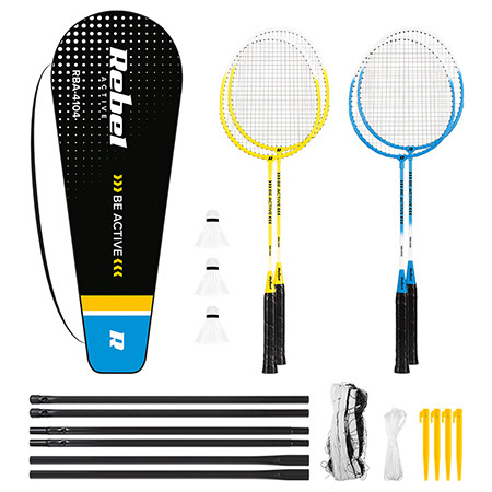 Set badminton cu fileu rebel active                                                                                                                                                                                                                       